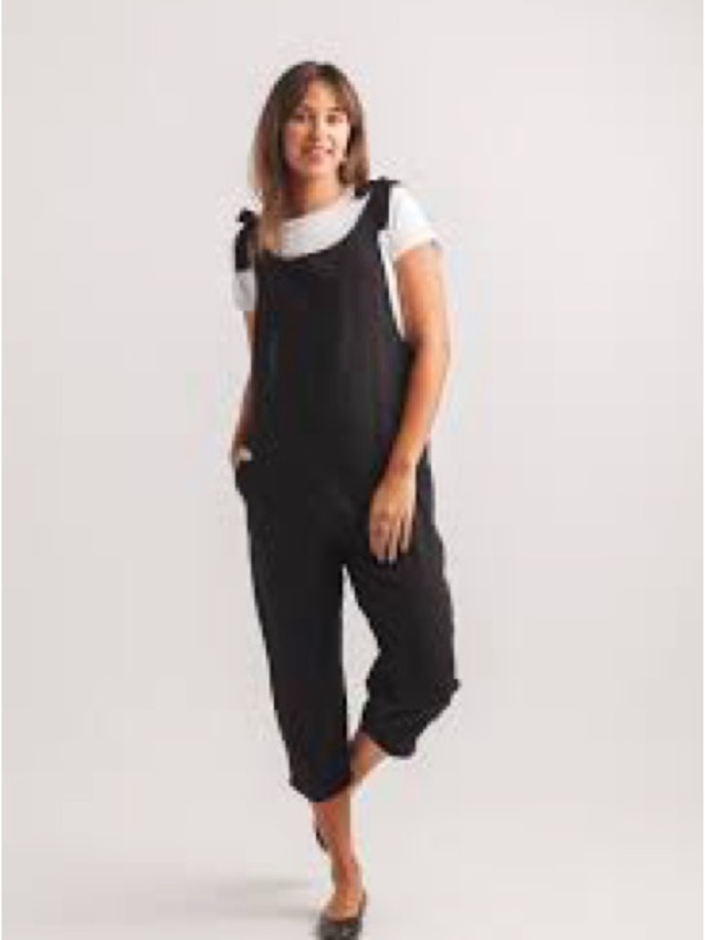 Papillon  Black Linen-Blend Shift Top